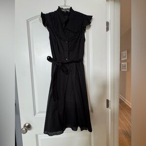 Nell Couture Elegant Black Women's Swiss Dot 100% Cotton Dress size 4